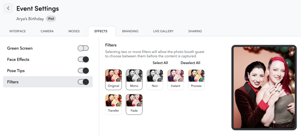 Filter effects